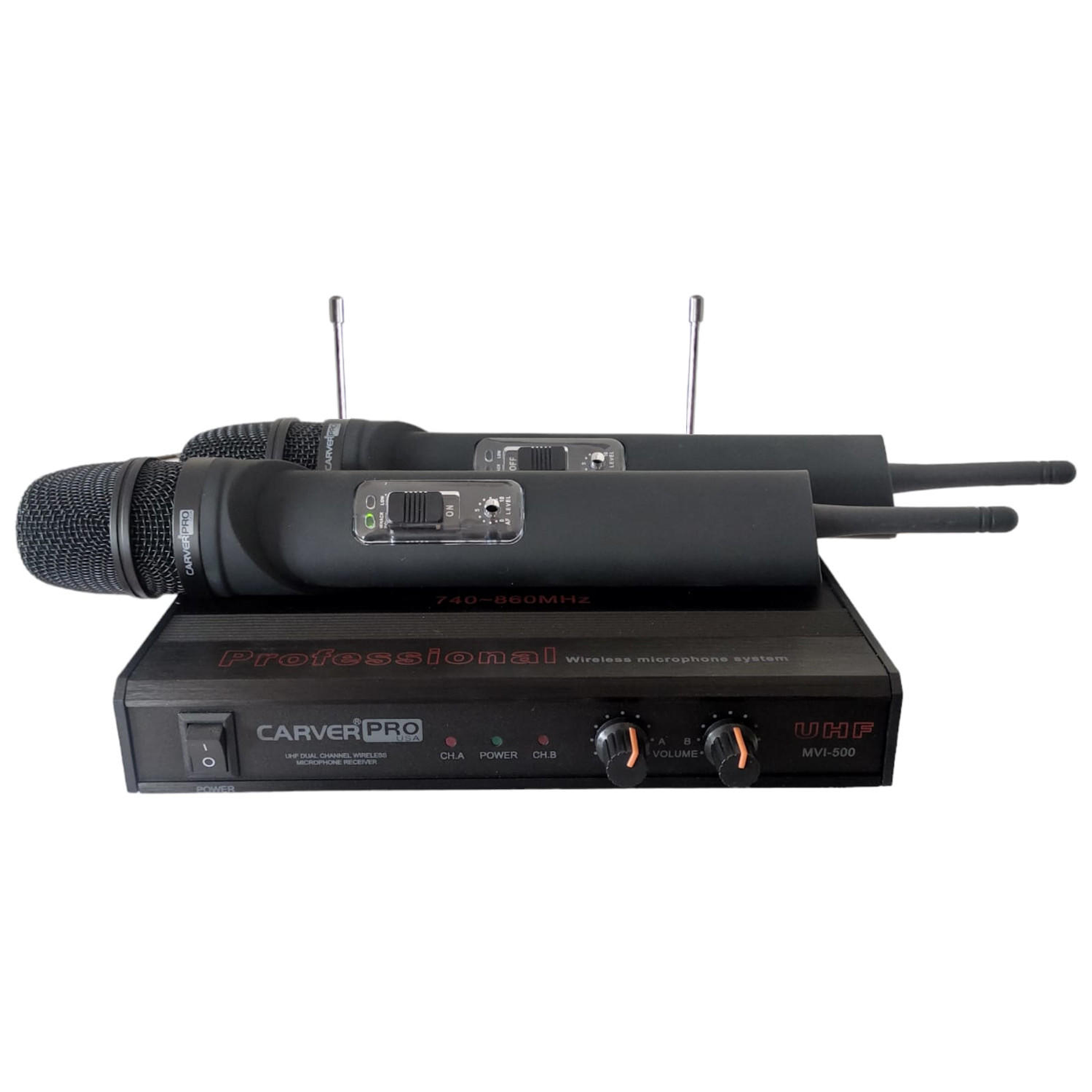 Set 2 microfonos inalambricos UHF CarverPro MVI-500