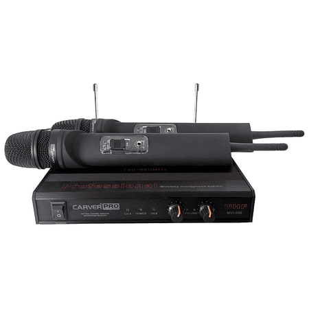 Set 2 microfonos inalambricos UHF CarverPro MVI-500