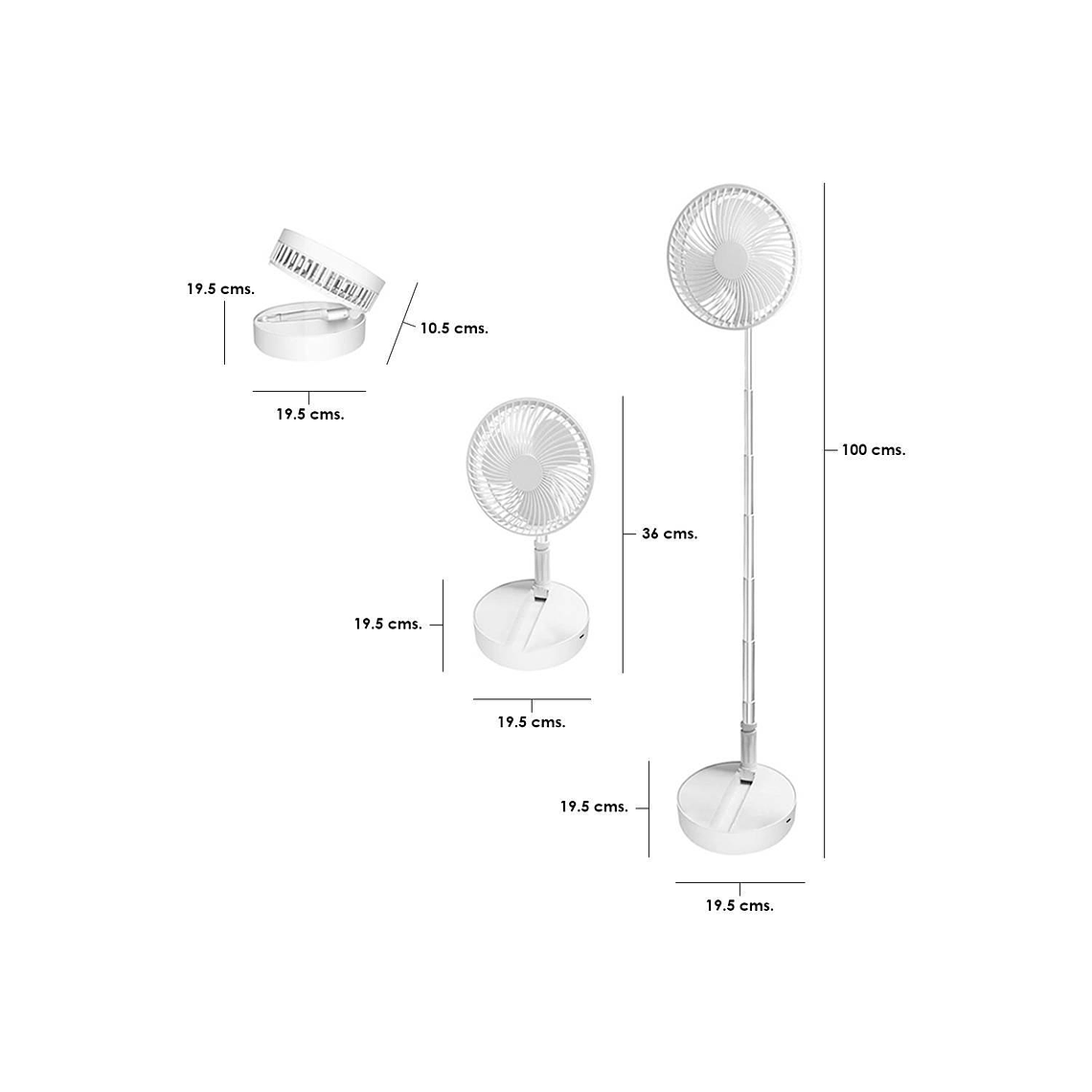 Ventilador Portatil USB de 8'' Amazing Tornado Blanco 2