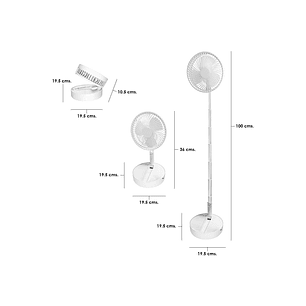 Ventilador Portatil USB de 8'' Amazing Tornado Blanco