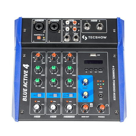 Mixer Potenciado Tecshow Blue Active 4