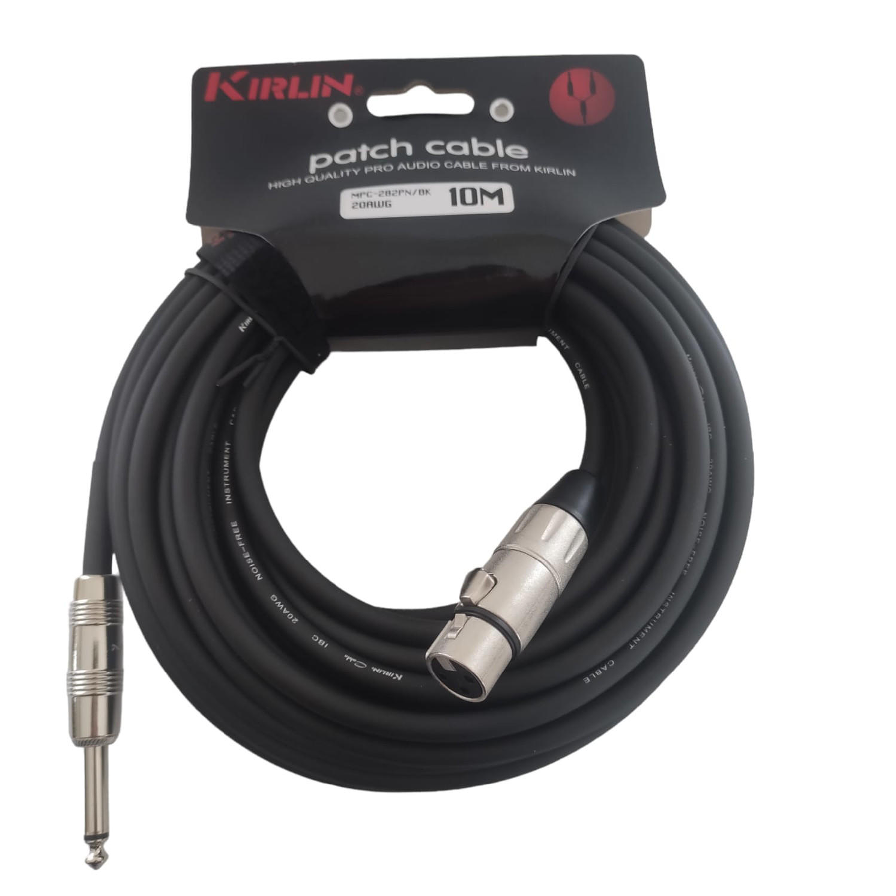 Cable XLR-Plug 6,3mm de 10 mt Kirlin MPC-282PN/BK-10M