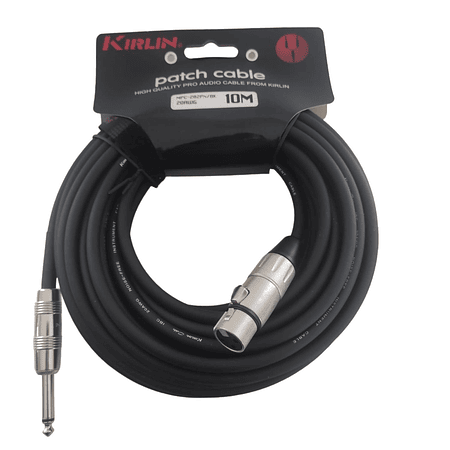 Cable XLR-Plug 6,3mm de 10 mt Kirlin MPC-281PN/BK 10M