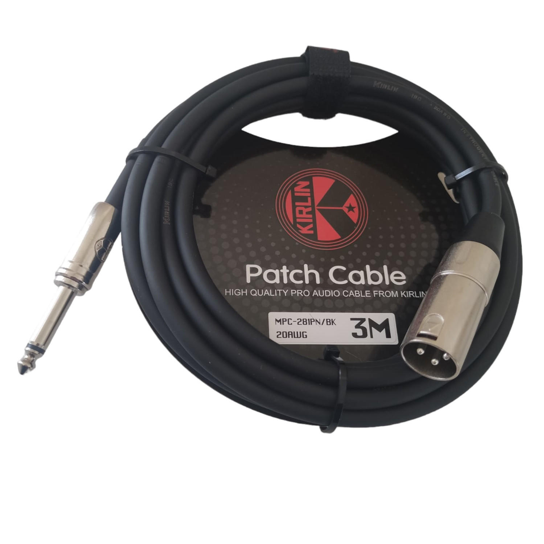 Cable XLR-Plug 6,3mm de 3 mt Kirlin MPC-281PN/BK 3M