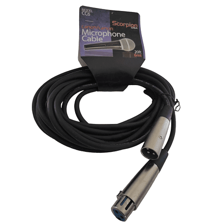 Cable de microfono XLR 6 mts Scorpion CC6
