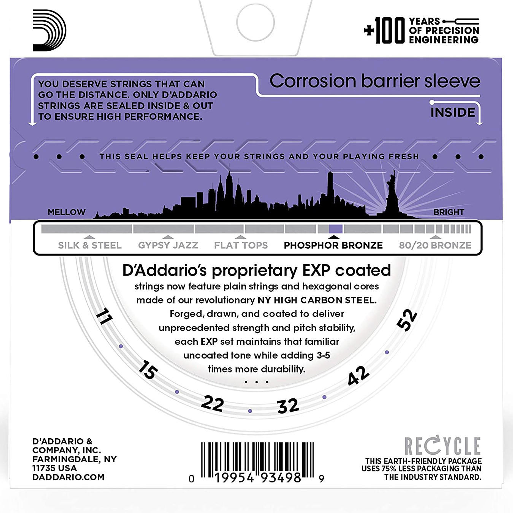 Cuerdas para guitarra acustica D'Addario EXP26