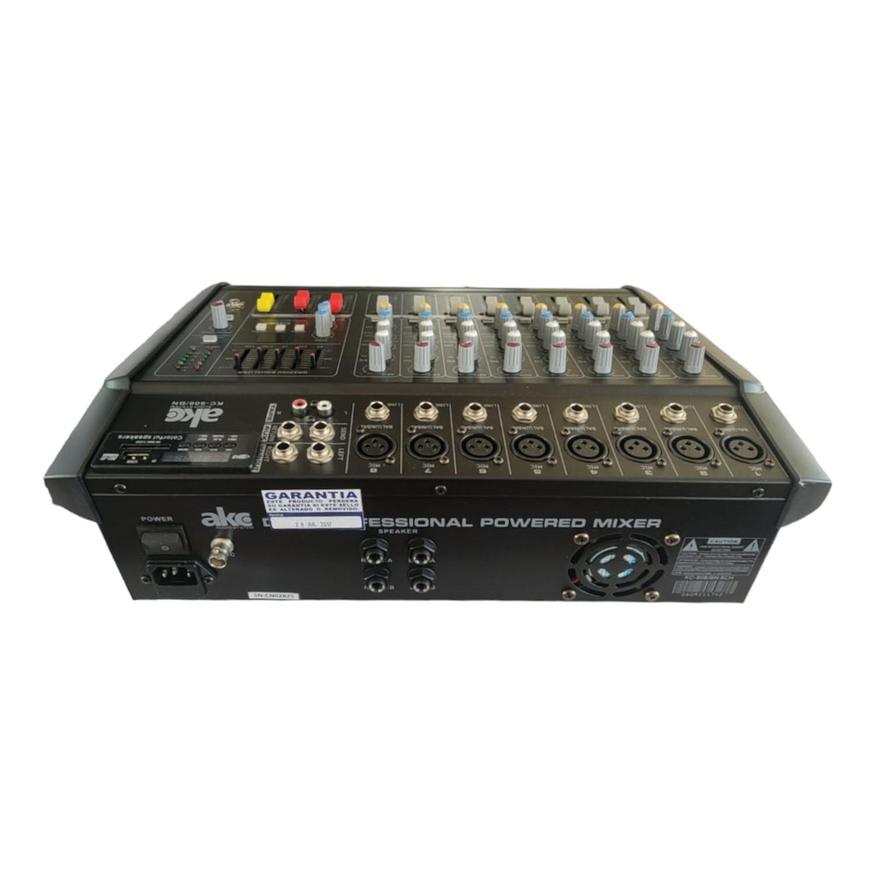 Mixer Amplificado 8 canales AKC KC-808/BN