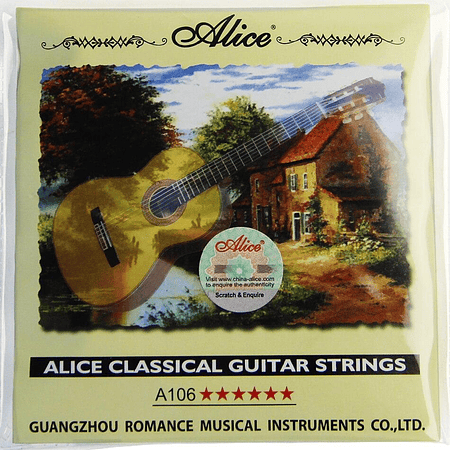 Set de Cuerdas para Guitarra Clasica Alice A106-H