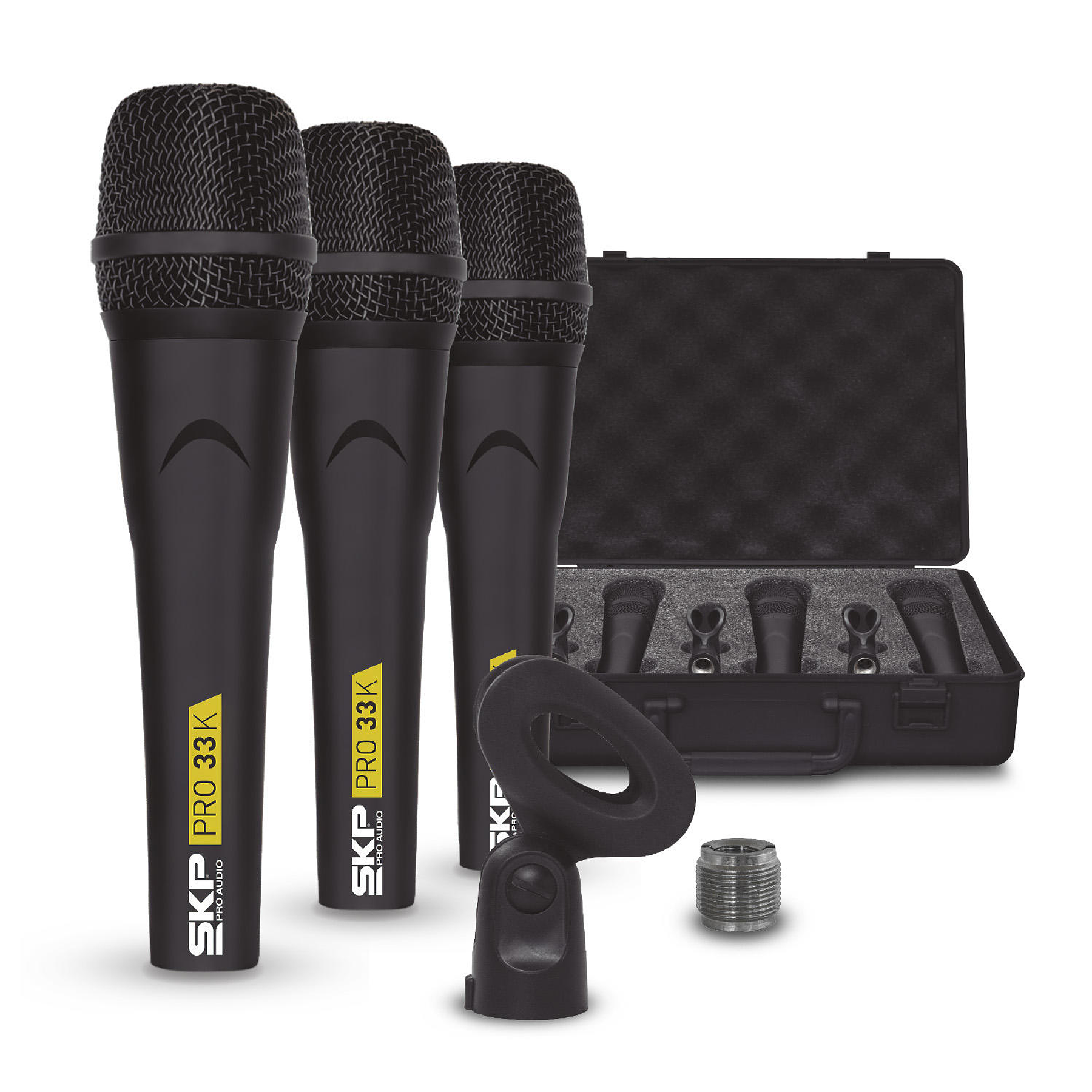 Set de 3 Microfonos Dinamicos SKP PRO-33K