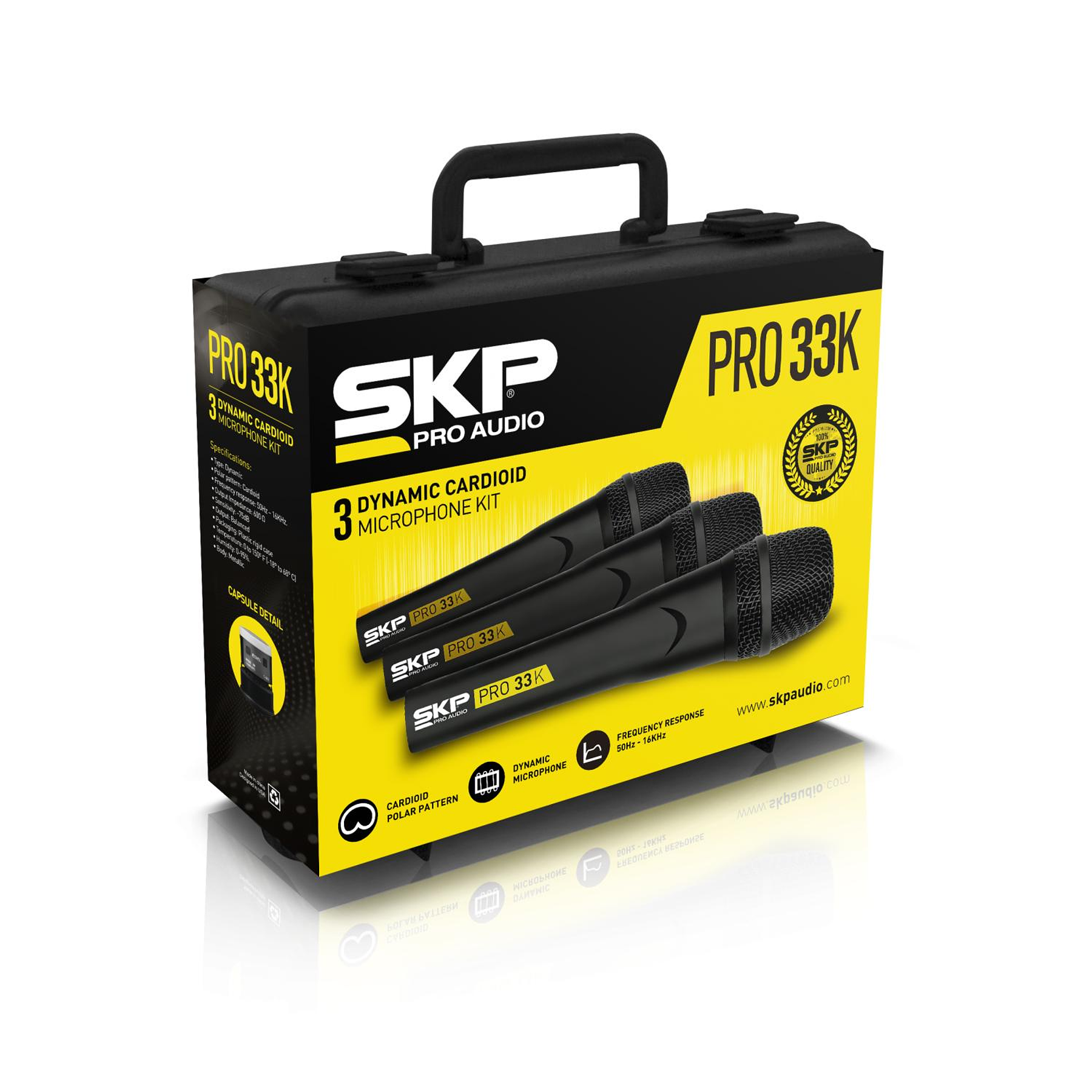 Set de 3 Microfonos Dinamicos SKP PRO-33K