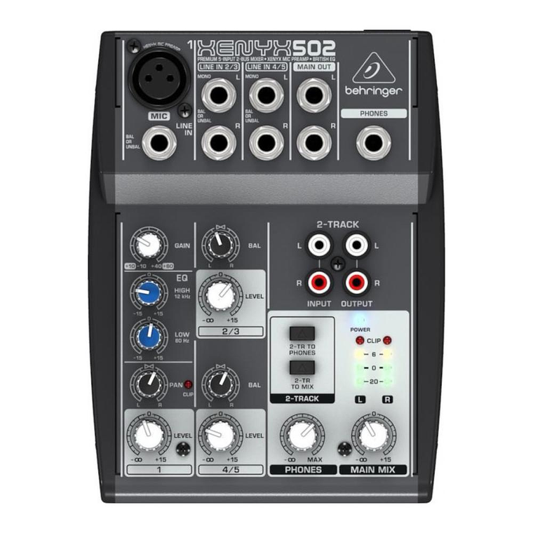Mixer Analogo de 3 canales Behringer XENYX 502USB 1