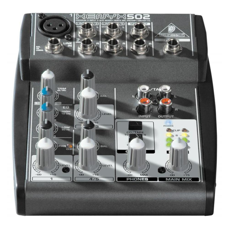 Mixer Analogo de 3 canales Behringer XENYX 502USB 3