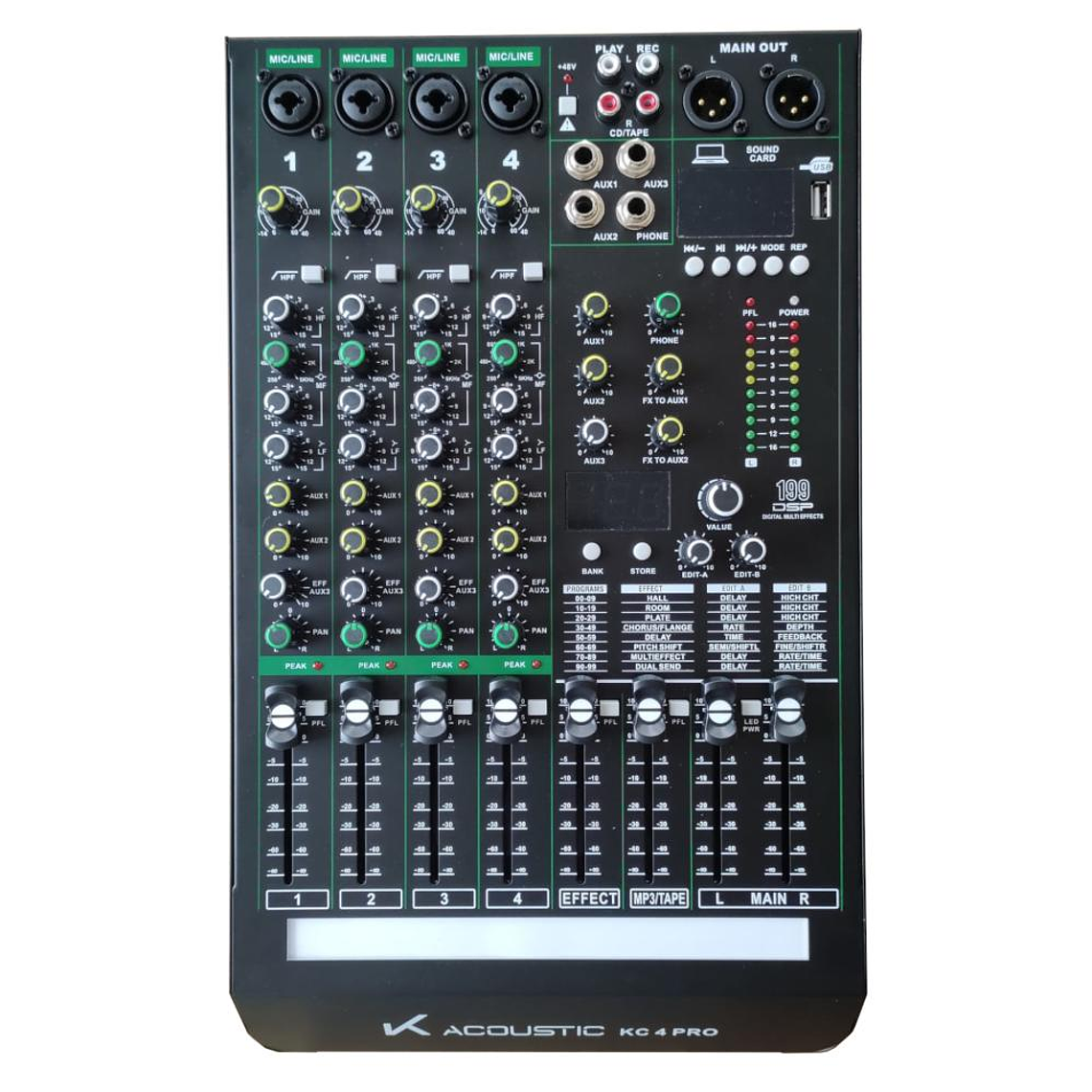 Mixer Analogo con Interfaz K-Acoustic KC 4 PRO 1