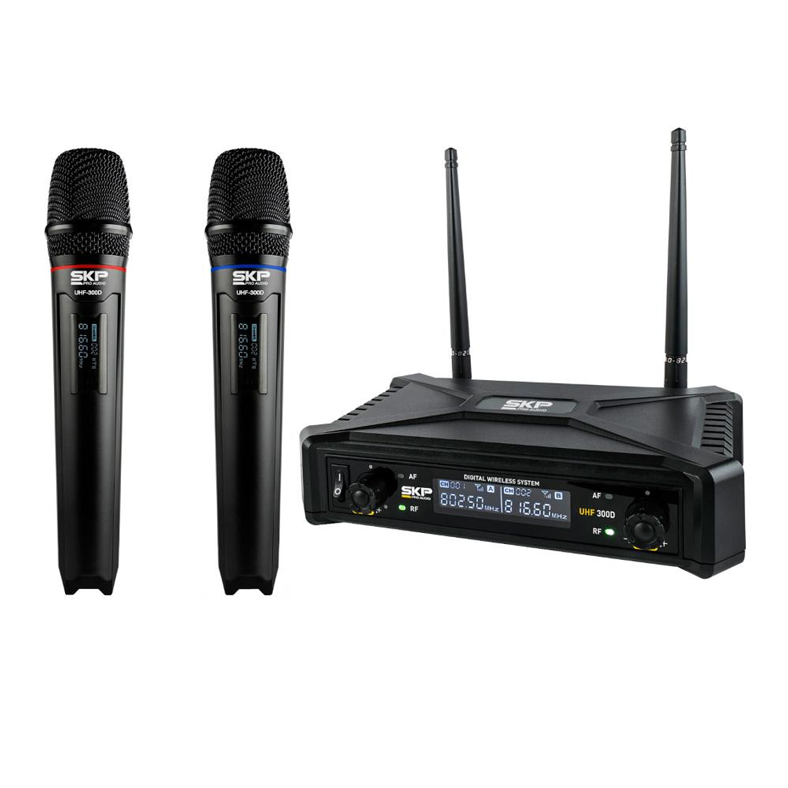 Sistema doble inalambrico de mano SKP UHF-300D 1