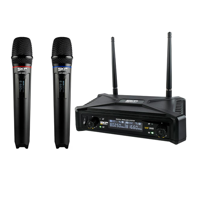 Sistema doble inalambrico de mano SKP UHF-300D 1