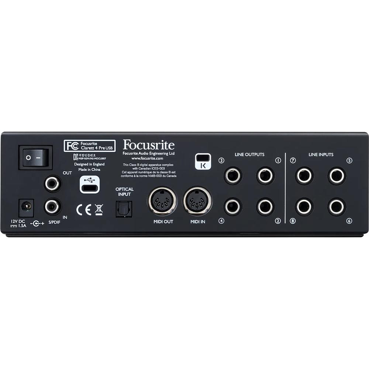 Interfaz de Audio Focusrite Clarett 4Pre USB 3