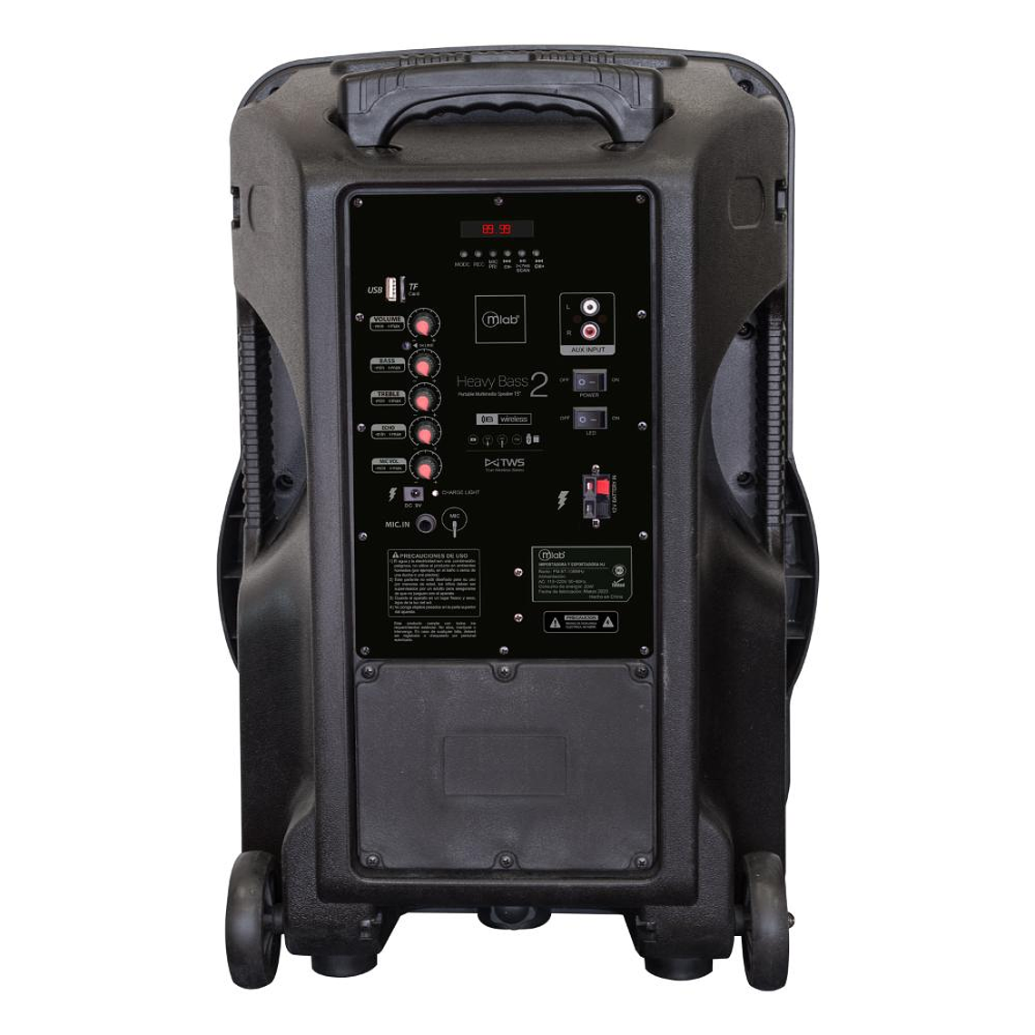 Parlante Portatil con atril y proyector LED Mlab Heavy Bass 2 3