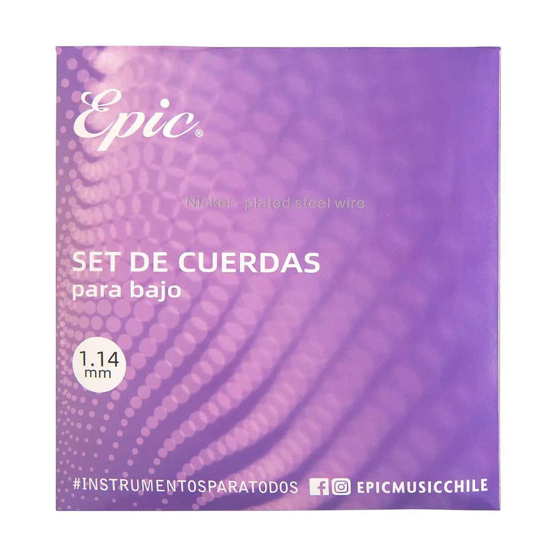Cuerdas para bajo Epic Nickel-Plated Steel Wire 1.14mm 1
