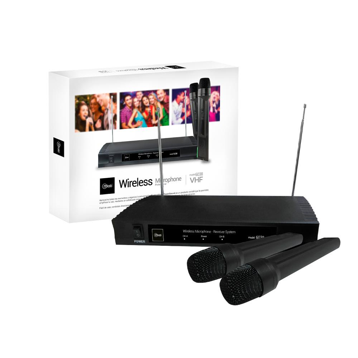 Sistema doble microfono inalambrico de mano Mlab 6038 2