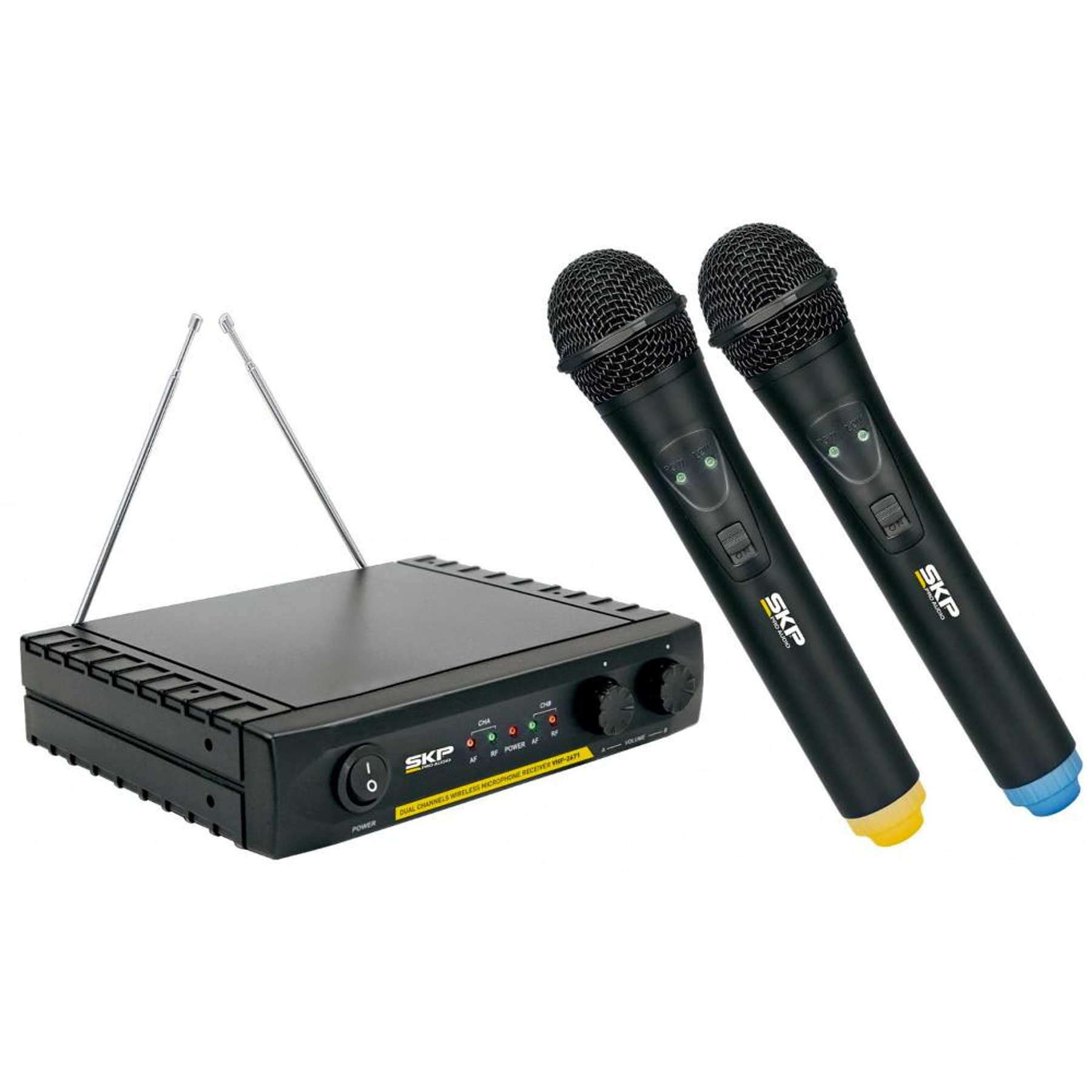 Sistema Inalambrico Dual de Mano SKP VHF 2671