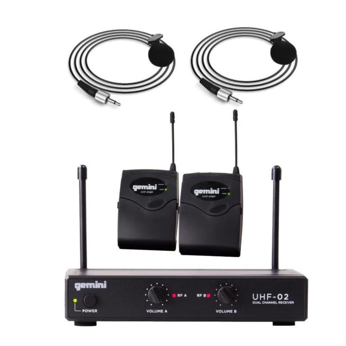 Sistema Inalambrico Lavalier Doble Gemini UHF-02HL-S34 1