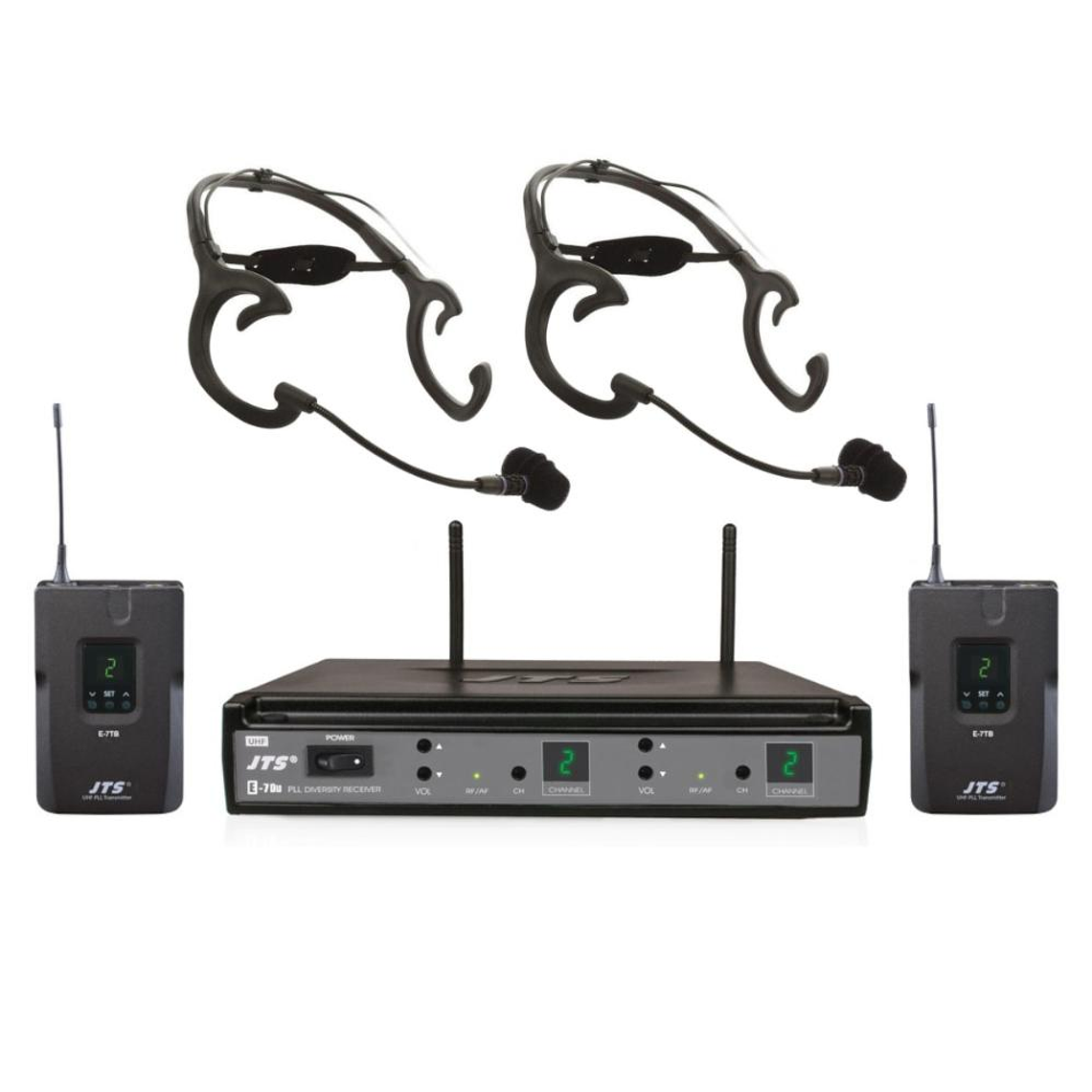 Sistema Dual de microfono cintillo JTS E7Du+E7TB+CX504 1