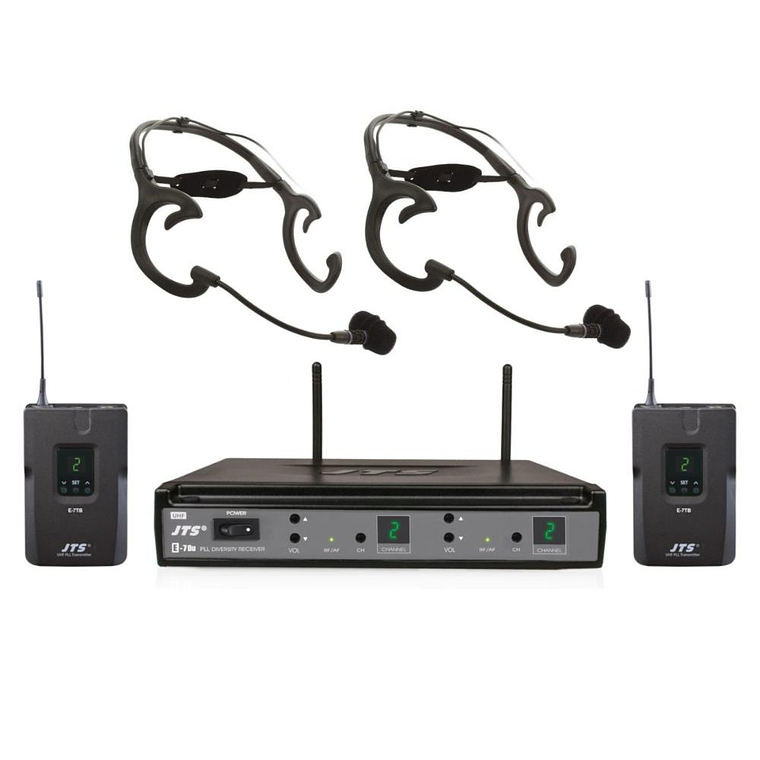 Sistema Dual de microfono cintillo JTS E7Du+E7TB+CX504 1