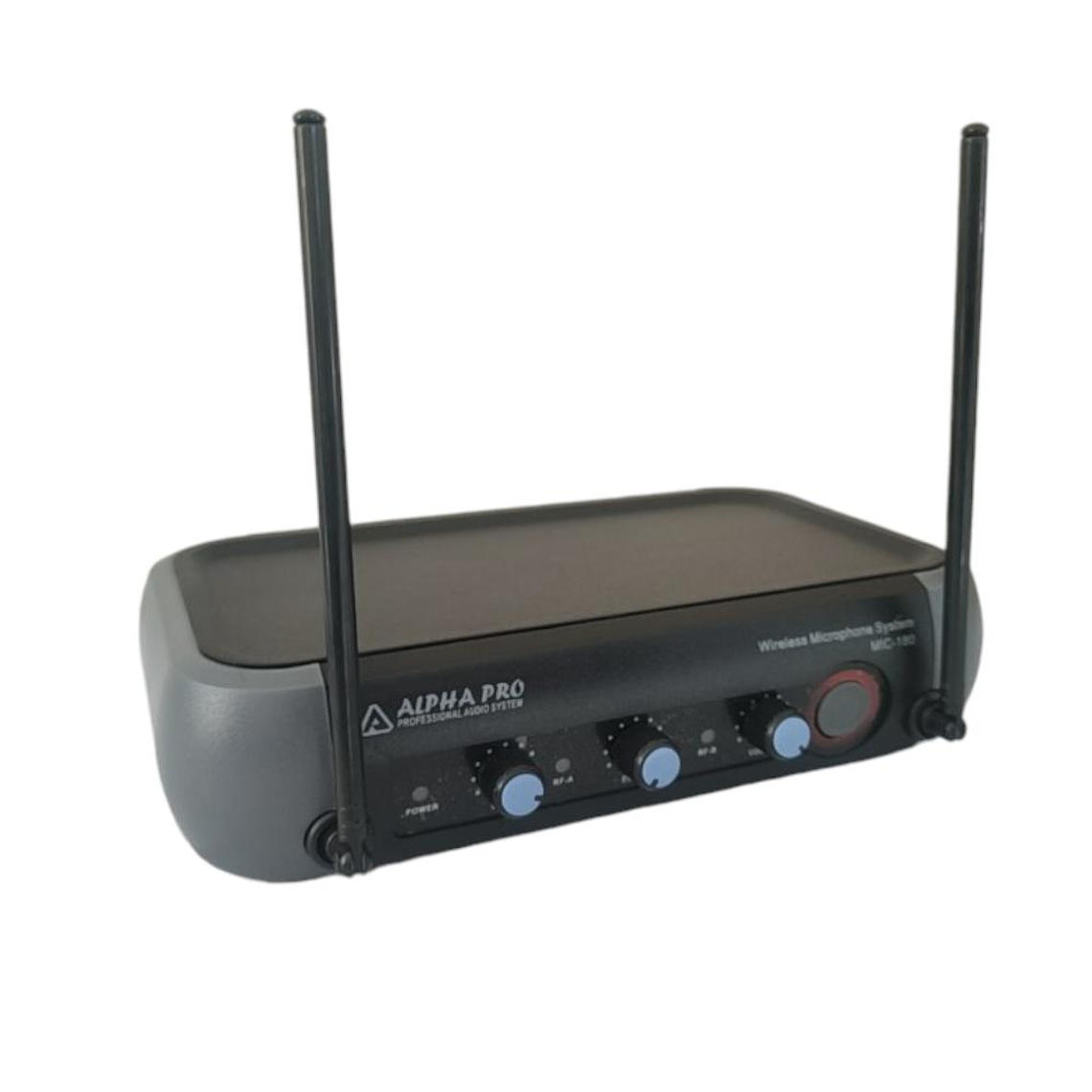 Sistema Doble Microfono Inalambrico de Mano Alpha Pro MIC-180 2