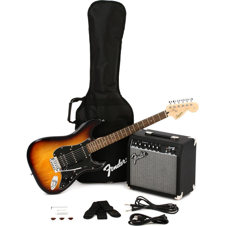 Pack Guitarra Fender Squier Stratocaster Affinity HSS Sunburst 1