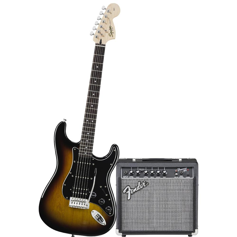 Pack Guitarra Fender Squier Stratocaster Affinity HSS Sunburst 2