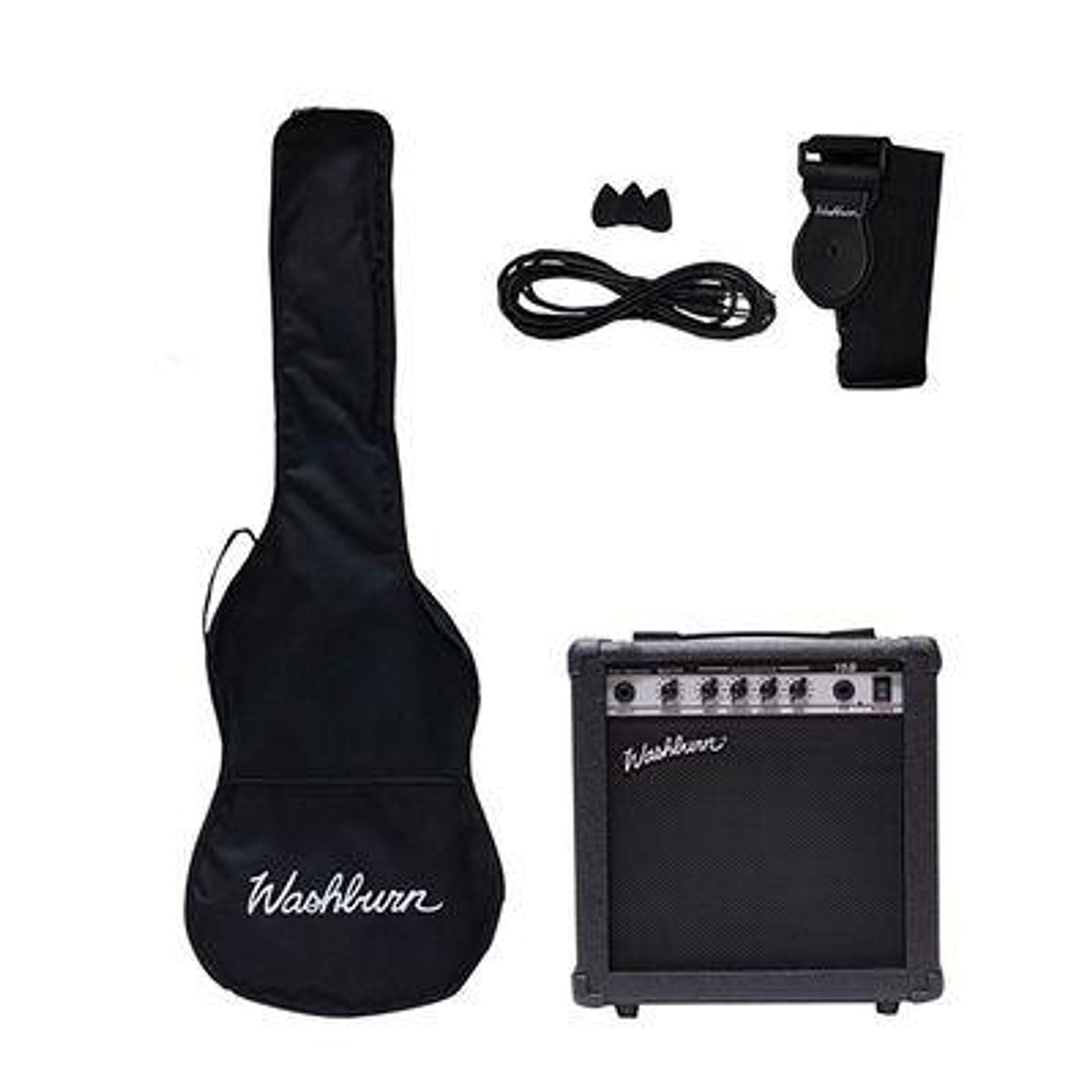 Pack Bajo Electrico 4 cuerdas Washburn SB500B Negro 2