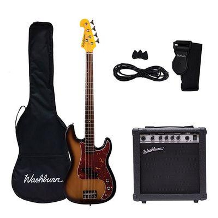 Pack Bajo Electrico 4 cuerdas Washburn SB500TS Sunburst 1