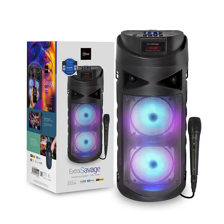 Parlante Portatil Karaoke TWS Mlab ExtraSavage 3