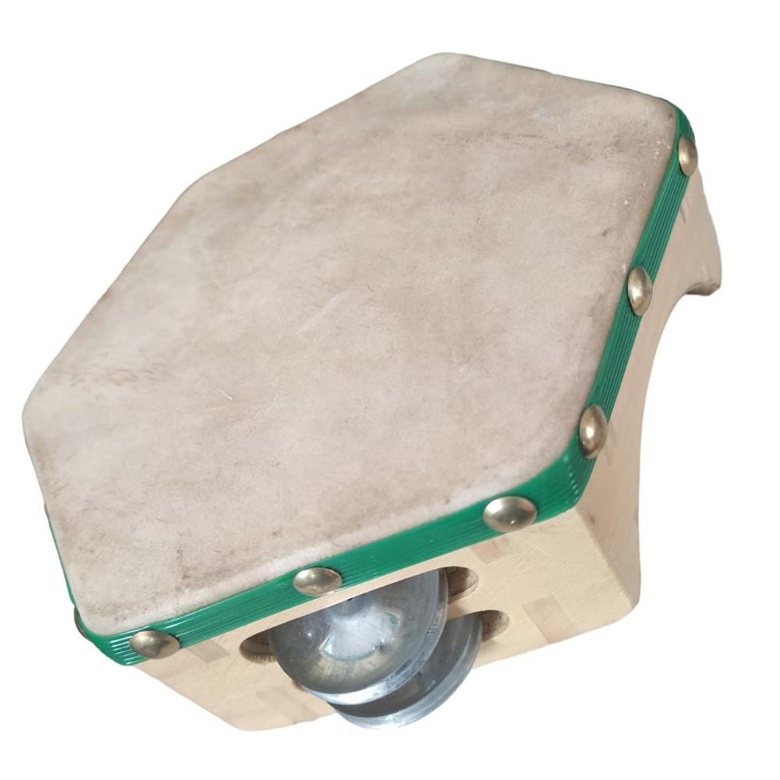 Pandero Cuequero Hexagonal 8'' Castellon Verde 2