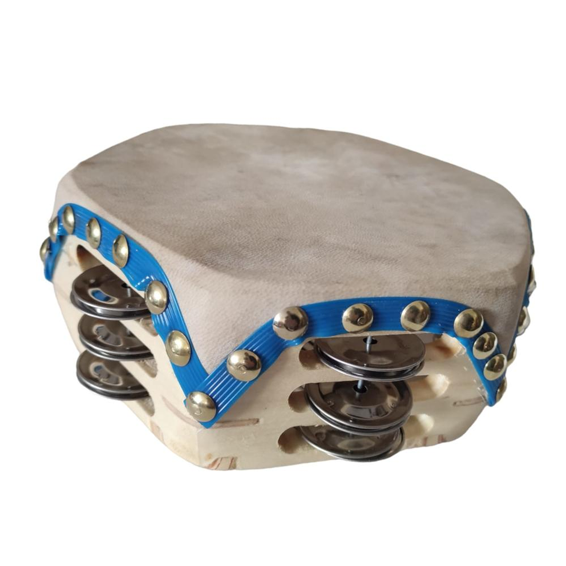 Pandero cuequero hexagonal 8'' Mlion 3 Filas Azul 1