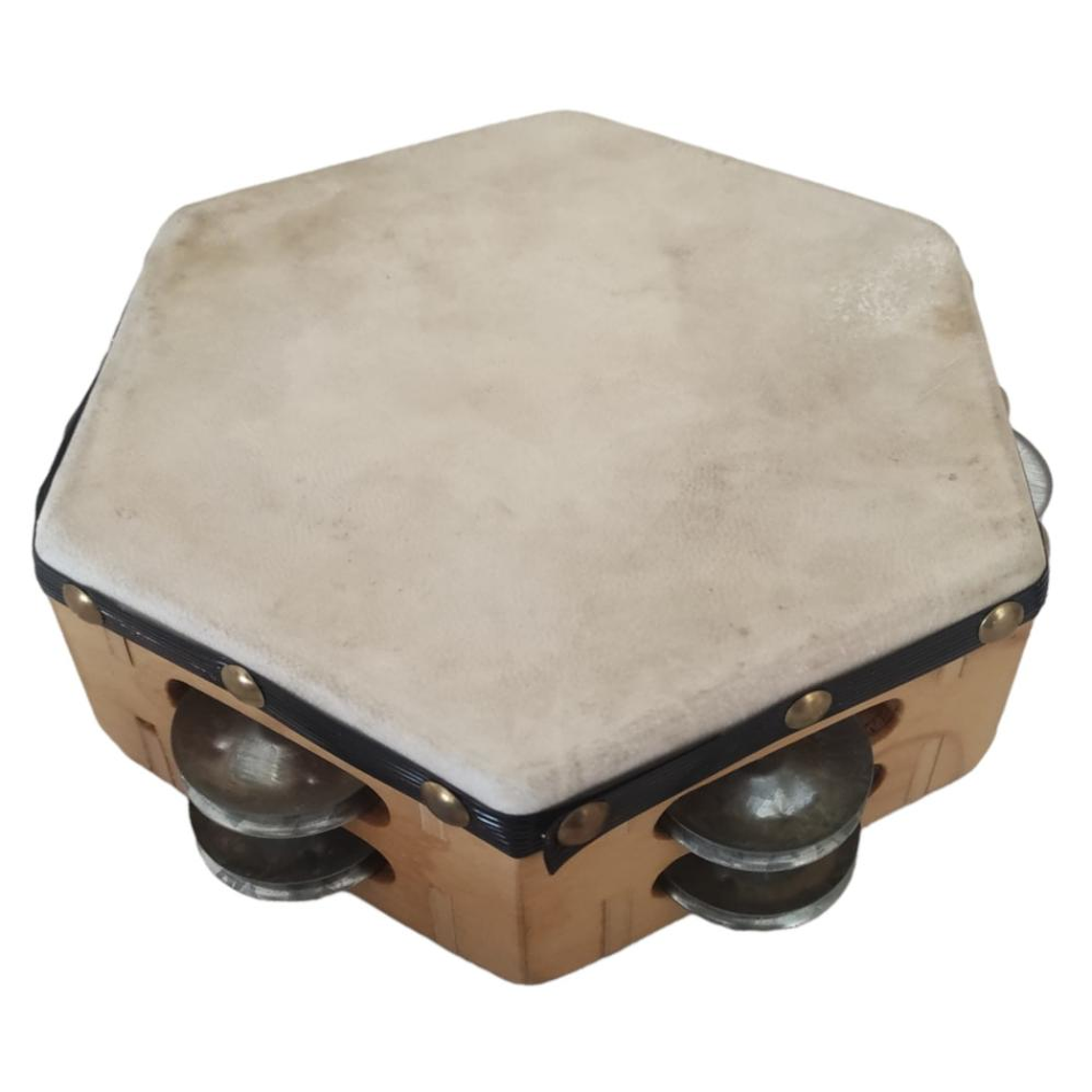 Pandero Cuequero Hexagonal 8'' Castellon Negro 1