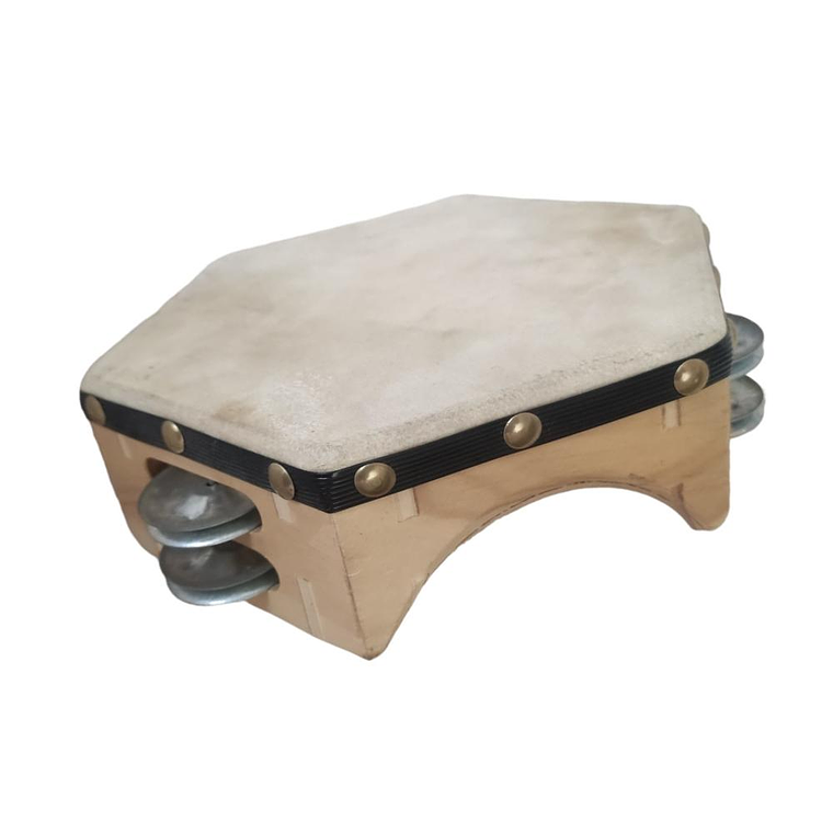 Pandero Cuequero Hexagonal 8'' Castellon Negro 2