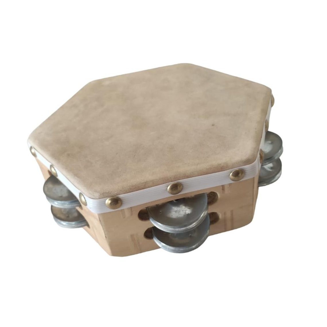 Pandero Cuequero Hexagonal 8'' Castellon Blanco 1