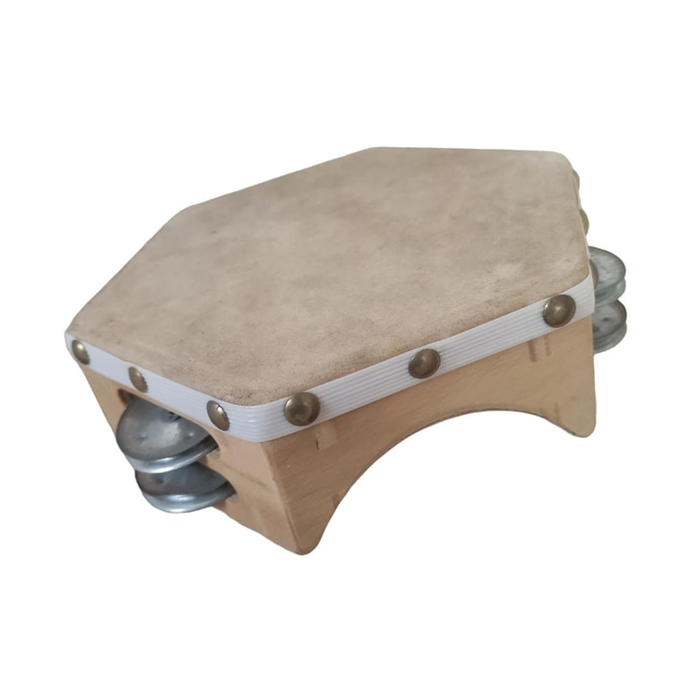 Pandero Cuequero Hexagonal 8'' Castellon Blanco 2