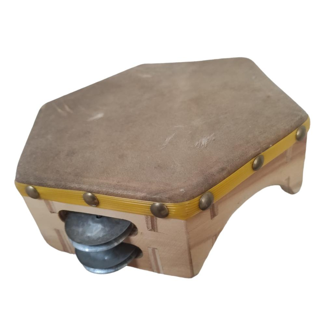 Pandero Cuequero Hexagonal 8'' Castellon Amarillo 2