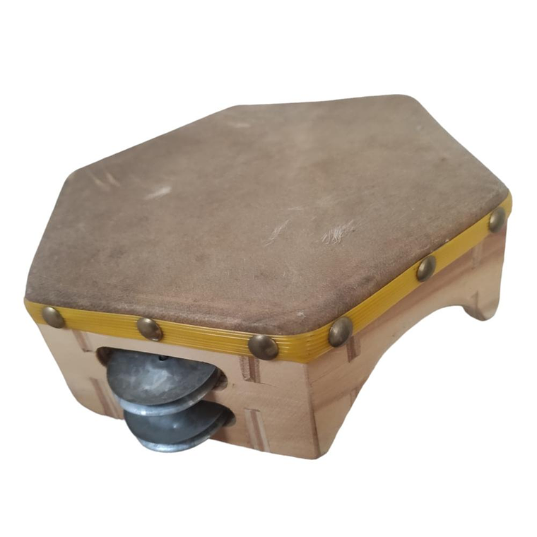 Pandero Cuequero Hexagonal 8'' Castellon Amarillo 2