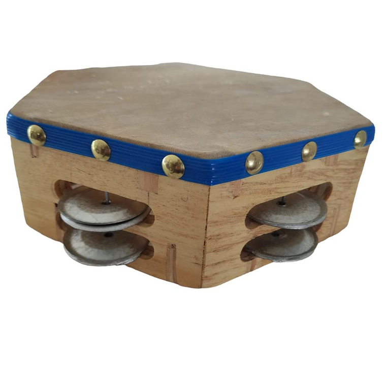 Pandero 8'' Hexagonal Castellon HEXA-4010 Azul 1