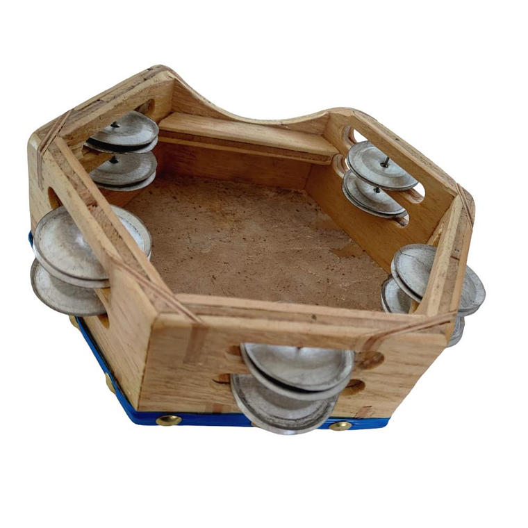 Pandero 8'' Hexagonal Castellon HEXA-4010 Azul 2