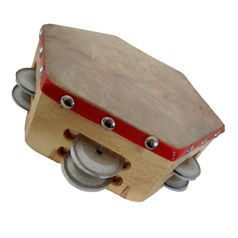 Pandero 8'' Hexagonal Castellon HEXA-4010 Rojo 1