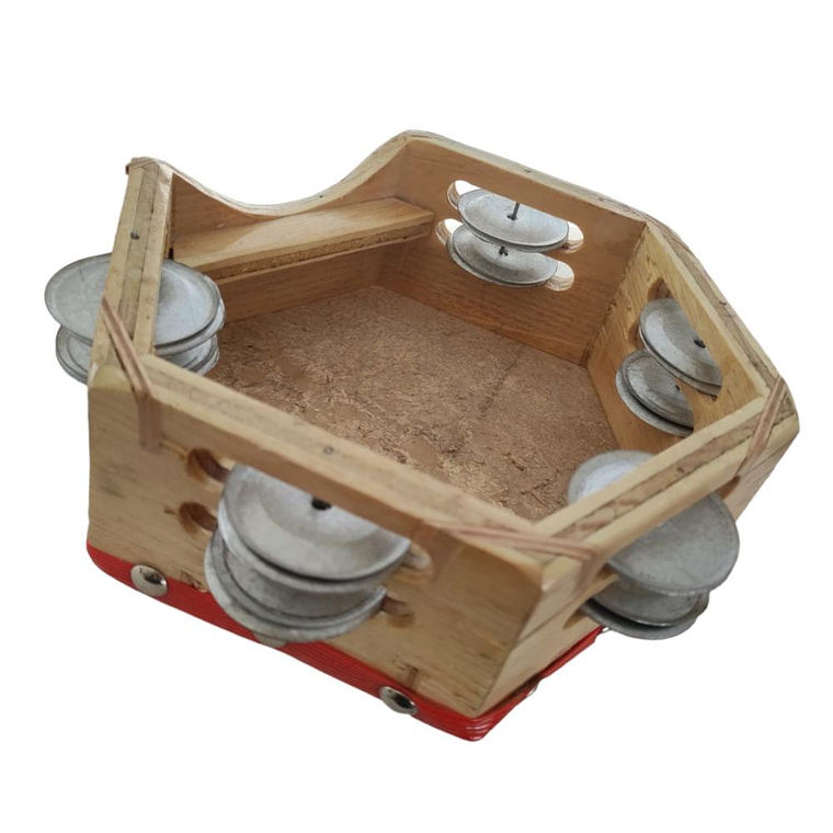 Pandero 8'' Hexagonal Castellon HEXA-4010 Rojo 2