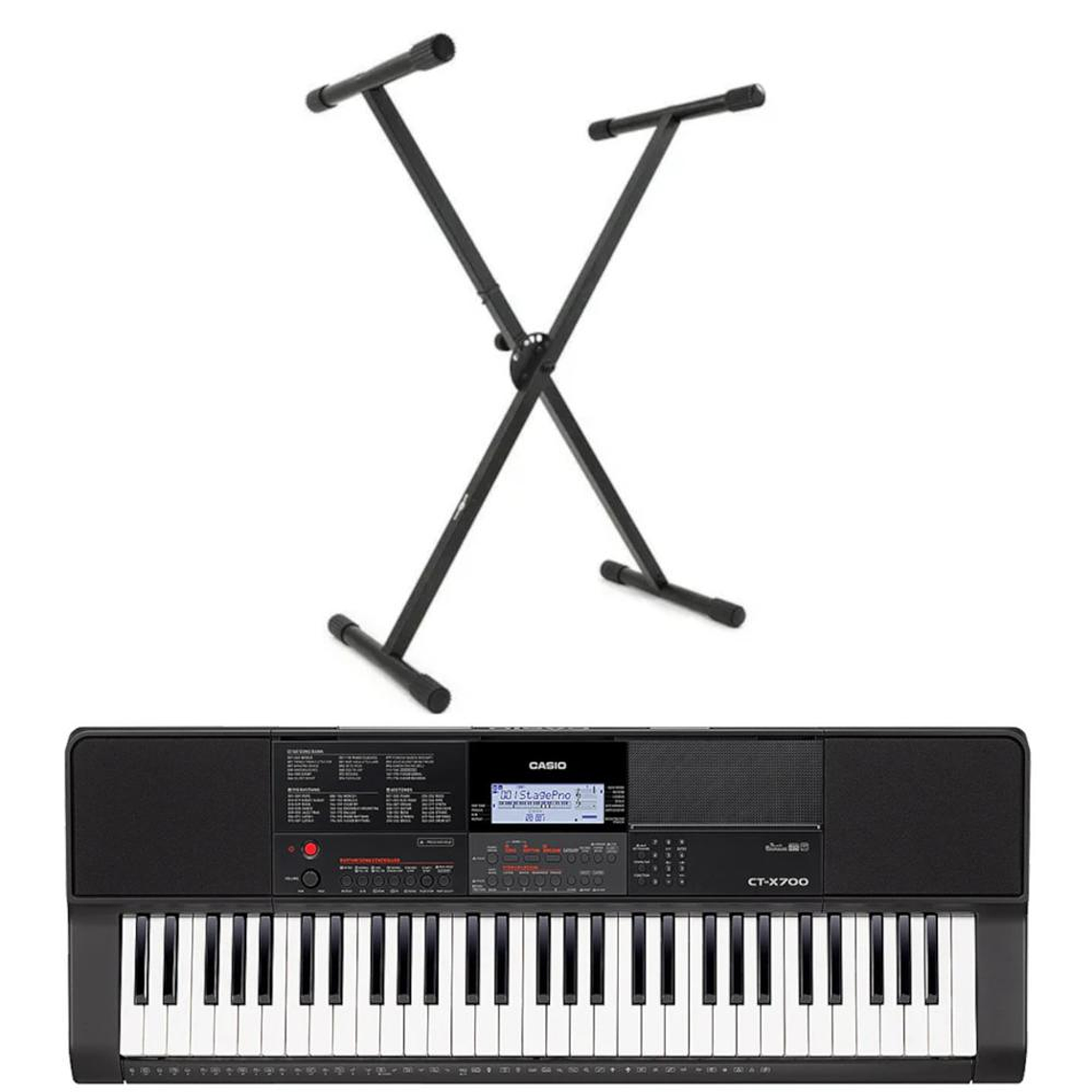 Pack Teclado Casio CT-X700 + atril de tubo simple 1