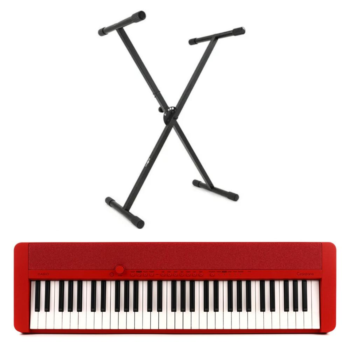 Pack Teclado Casio CT-S1 Rojo + atril de tubo simple 1