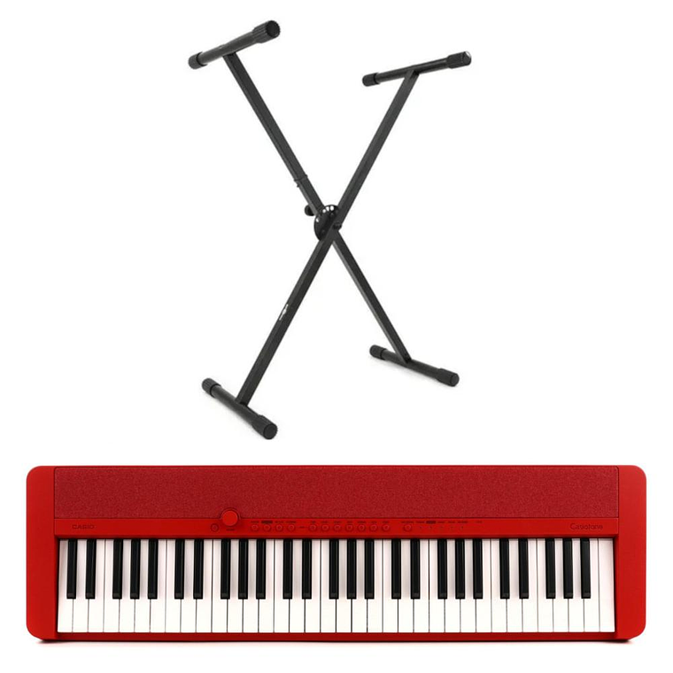 Pack Teclado Casio CT-S1 Rojo + atril de tubo simple 1