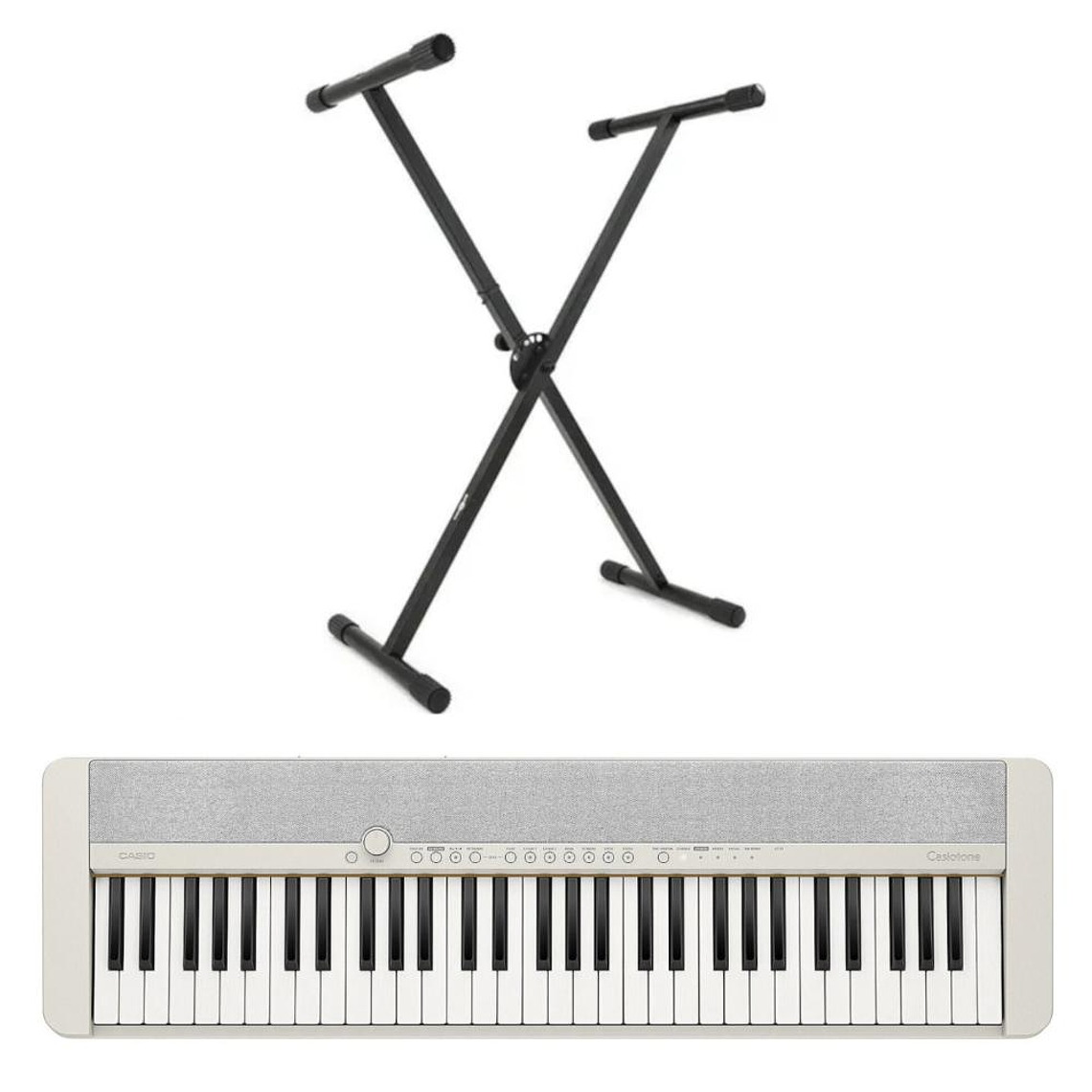 Pack Teclado Casio CT-S1 Blanco + atril de tubo simple 1