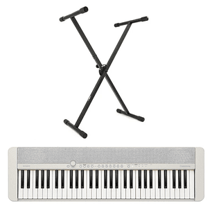 Pack Teclado Casio CT-S1 Blanco + atril de tubo simple